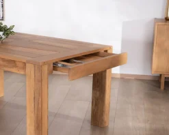 Outlet Table de repas extensible en manguier teinte chêne clair 
