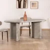 Table de repas ovale 180 cm design moderne et épuré beige "Odyna" Table À Manger Ronde Ou Ovale