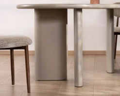 Table de repas ovale 180 cm design moderne et épuré beige 