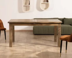 New Table de repas rectangulaire extensible en manguier 160-200cm 