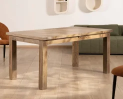 New Table de repas rectangulaire extensible en manguier 160-200cm 