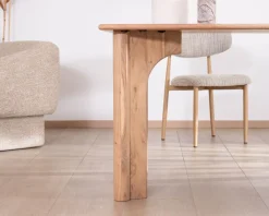 New Table de repas rectangulaire 180 cm design scandinave "Alba" en acacia massif blanchi Table À Manger Rectangulaire