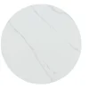 Hot Table de repas ronde 120 cm plateau céramique blanc effet marbre "Oria" piètement aspect noyer Table À Manger Ronde Ou Ovale