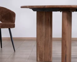 Outlet Table de repas ronde style japandi "Yona" 150 cm Table À Manger Ronde Ou Ovale