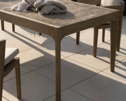 Outlet Table de repas spécial outdoor 240cm en teck finition sablée et grisée 