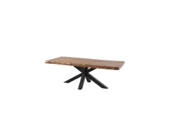 Clearance Table de repas XXL avec plateau en teck recyclé et pieds étoile 280cm "Valley" Table À Manger Rectangulaire