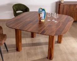 Outlet Table de salle à manger carrée en palissandre "Rosewood" 150 cm design rétro Table À Manger Carrée