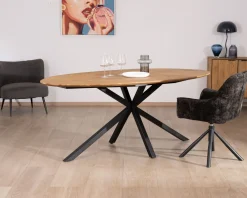 Online Table de salle à manger ovale en teck naturel 