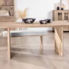 Discount Table de salle à manger rectangulaire 180cm en manguier sablé pieds latéraux pleins "Maestro" Table À Manger Rectangulaire