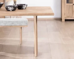 Discount Table de salle à manger rectangulaire 180cm en manguier sablé pieds latéraux pleins