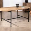 New Table de salle à manger vintage en teck et métal "Troms" 200 x 100 cm Table À Manger Ronde Ou Ovale