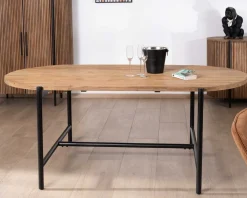 New Table de salle à manger vintage en teck et métal 