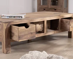 Clearance Table de salon 135 cm avec tiroirs recto-verso 