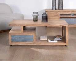 Online Table de salon contemporaine rectangulaire 120x70cm en acacia massif 