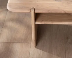 Clearance Table de salon design épuré en acacia avec niche 