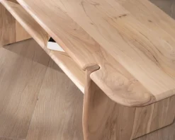 Clearance Table de salon design épuré en acacia avec niche 