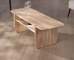 Clearance Table de salon design épuré en acacia avec niche 