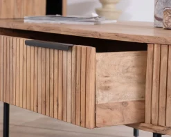 Clearance Table de salon ovale design newtro avec grand tiroir traversant 