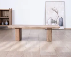 Outlet Table de salon rectangle en manguier design épuré 