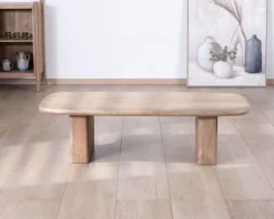 Outlet Table de salon rectangle en manguier design épuré 