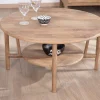 Discount Table de salon ronde à double plateau en manguier "Plume" Diamètre 90 cm Table Basse Ovale Ou Ronde