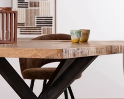 Clearance Table design carrée métal et bois massif 