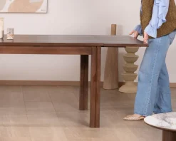 Discount Table extensible en manguier massif teinte noyer "Sicora" 180 à cm esprit zen Table À Manger Rectangulaire