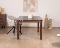 Discount Table extensible en manguier massif teinte noyer 