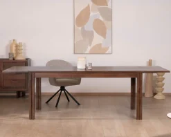 Discount Table extensible en manguier massif teinte noyer 