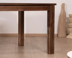 Discount Table extensible en manguier massif teinte noyer 