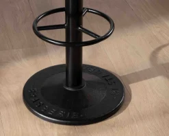 Outlet Table haute bistrot plateau carré acacia finition biseautée noire 