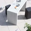 Hot Table haute design en aluminium blanc 160cm "Java Island" Table Haute Rectangulaire