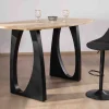 Discount Table haute en acacia 185 cm et pieds métal noir design "Audacio" Table Haute Rectangulaire