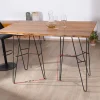 Online Table mange-debout épurée en acacia et pieds métal design "Wendy" 160 cm Table Haute Rectangulaire
