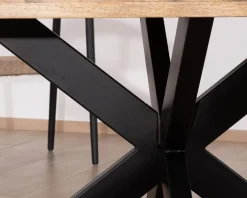 Outlet Table à manger carrée 140x140cm bois et métal industriel