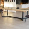 Table à manger contemporaine métal, bois et verre "Cassiopée" 280 cm Table À Manger Rectangulaire