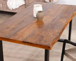 Best Table à manger en bois recyclé et pieds métal noir en U 
