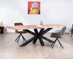 Sale Table à manger haut de gamme plateau bois épais pieds métal "3D" 240cm Table À Manger Rectangulaire