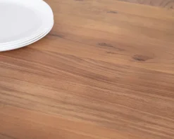 Sale Table à manger haut de gamme plateau bois épais pieds métal 