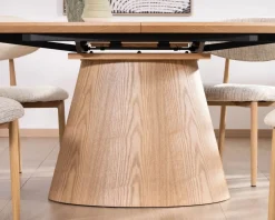 Best Table à manger ovale extensible 160-200 cm aspect chêne 
