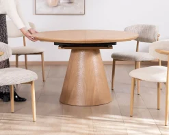 Discount Table à manger ronde 120 cm extensible 160 cm