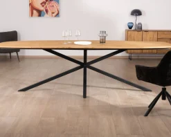 Hot Table à manger XXL 280 cm en teck recyclé et pieds mikado