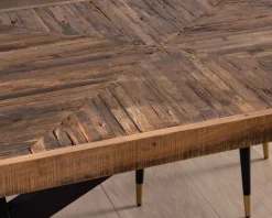 Clearance Table rectangulaire 180cm acacia finition chevrons piètement métal mikado