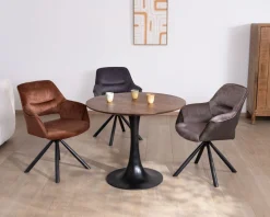 Sale Table ronde 90 cm esprit bistrot