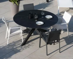 Online Table ronde noire en céramique et aluminium 