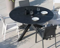 Online Table ronde noire en céramique et aluminium 