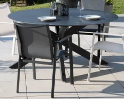 Online Table ronde noire en céramique et aluminium 