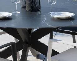 Online Table ronde noire en céramique et aluminium 