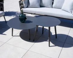 New Tables basses rondes diam. 85 et 60 aluminium anthracite 