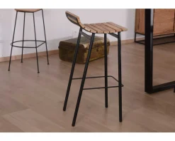 Tabouret de bar design métal et bois massif "Caractère" Chaise De Bar|Tabouret De Bar
